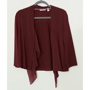 Susan Graver Cardigan Women's Size S Every Day Liquid Knit with Chiffon Preowned